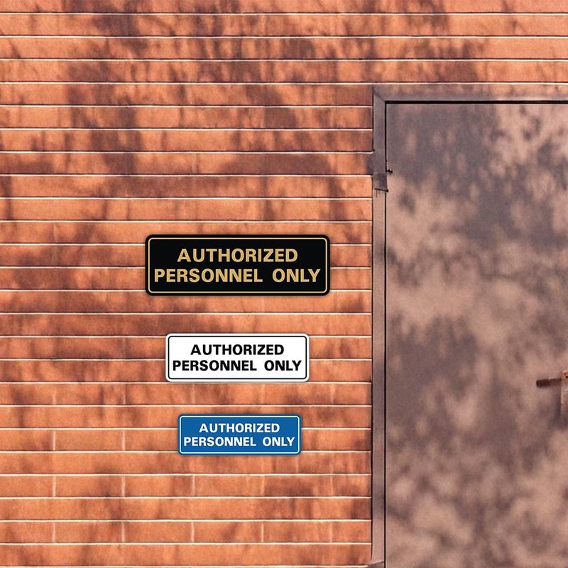 All Quality Standard AUTHORIZED PERSONNEL ONLY Wall or Door Sign - Secure Access Control - Easy Installation - Silver - Small (1 Pack) - Image 3